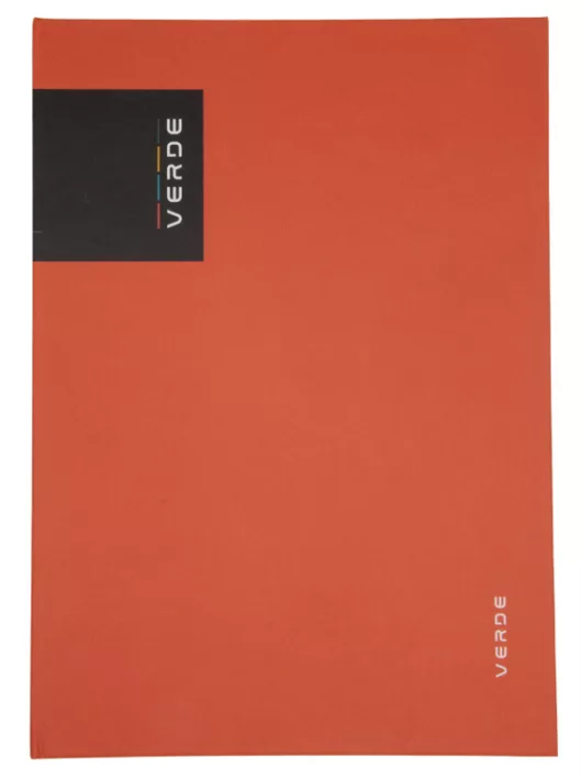 Jegyzetfüzet, notesz A/4, keményfedeles, 96 lapos, vonalas, VERDE, téglaszínű