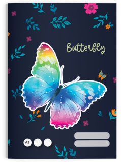   Butterfly, lepkés tűzött füzet A/5, 32 lap vonalas (21-32)