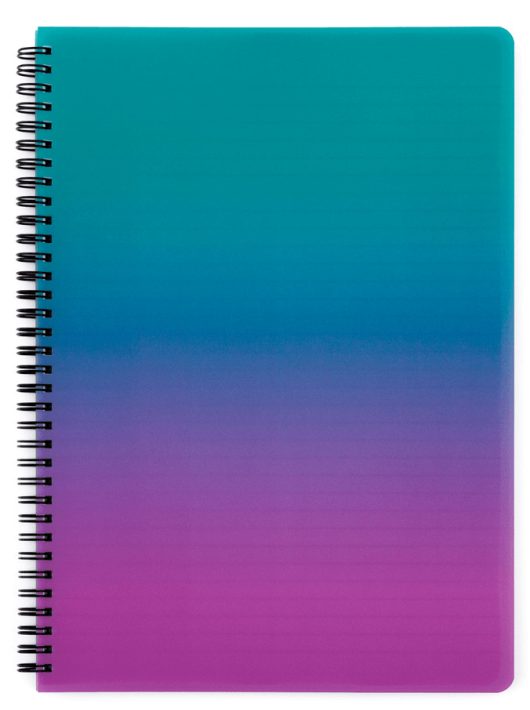 Spirál füzet A/4, vonalas, 60 lapos, műanyag borítóval, OMBRE, türkiz-rózsaszín