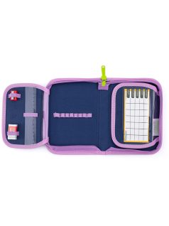 Balerina tolltartó klapnis, üres, sötétkék-rózsaszín