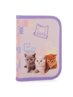 Cicás tolltartó klapnis, üres, Pets, rózsaszín