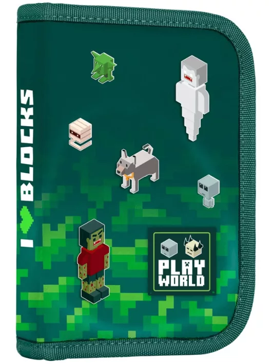 Minecraft mintás tolltartó klapnis, üres, OXY 2026, Playworld