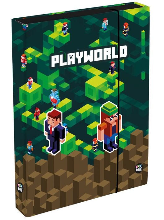 Minecraft mintás füzetbox A/4, jumbo, playworld, zöld-barna
