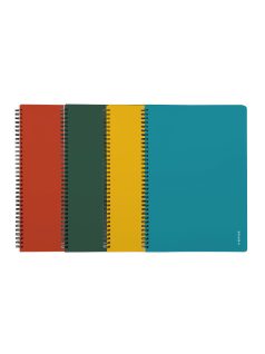   Spirál füzet A/5, vonalas, 60 lapos, műanyag borítóval, VERDE, többféle szín