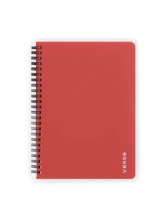   Spirál füzet A/5, vonalas, 60 lapos, műanyag borítóval, VERDE, többféle szín