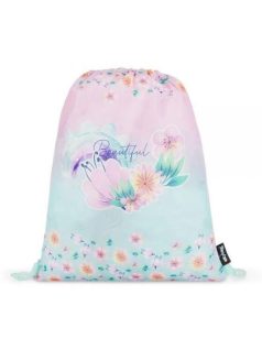 Virágos tornazsák 30x37cm, rózsaszín-zöld