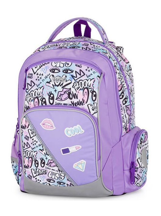 OXY GO ergonómikus hátizsák, iskolatáska, 39x29x20cm, Funny girl, lányos