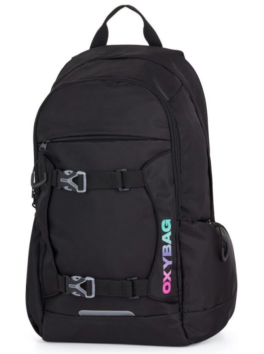 OXY Zero hátizsák, iskolatáska, 3 rekeszes, 47x32x18cm, Font Ombre Girl, fekete