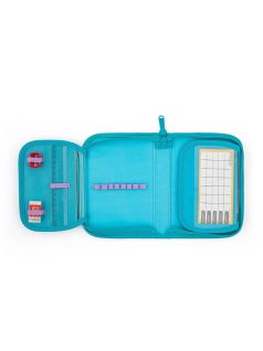 Lepkés tolltartó klapnis, üres, plüss, rózsaszín