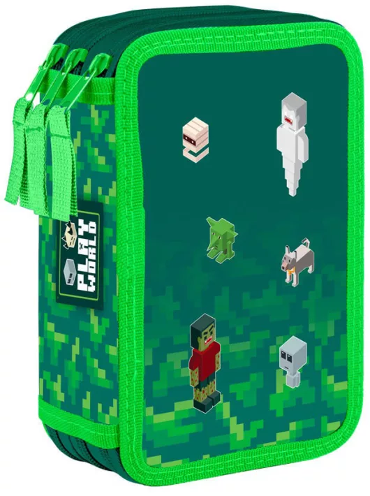 Minecraft mintás tolltartó 3 emeletes, üres, OXY 2026, Playworld