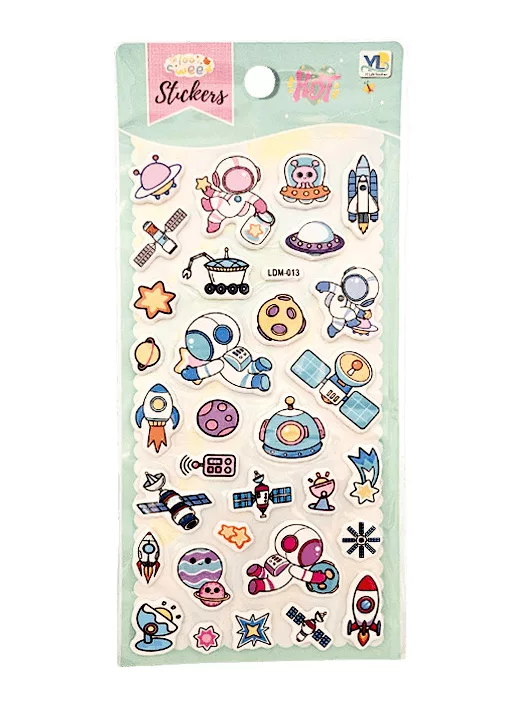 Matrica 10x19cm, pufi, világűr, űrhajós