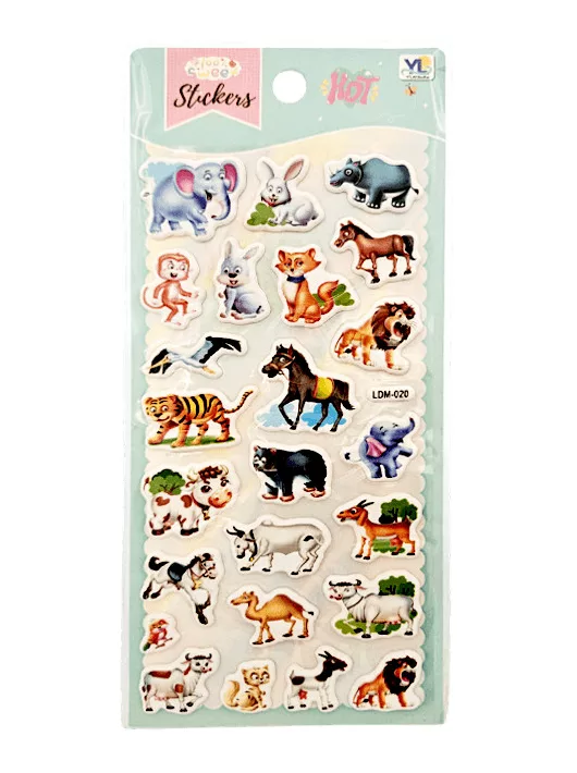 Matrica 10x19cm, pufi, házi- és vadállatok