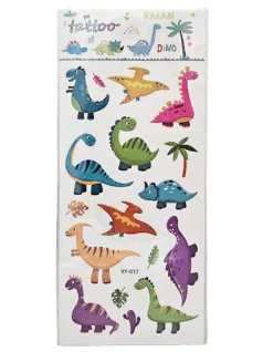 Tetoválás matrica szett, dinoszaurusz, 9,5x19cm