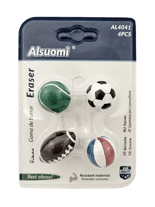 Radír labdák, 4 db/szett, 2-3cm, AL4041