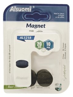 Mágnes, kerek, 20x3 mm, 10 db-os, korongok, AL1218