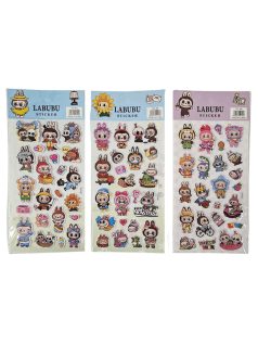   Labubu mintás matrica 9x18cm, HS-KK (BX27738), többféle változat