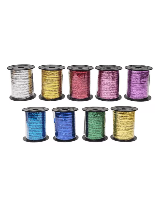 Szalag, karácsonyi színek, 10 m hosszú, 9 féle