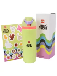 LEGO szívószálas kulacs matricákkal, dobozban, 560 ml