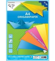 Színes papírok, origami hajtogató lapok A/4, 80g, 10 lap/cs