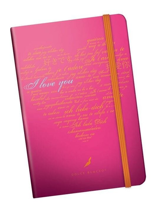 Secret minibook, notesz gumis pánttal A/6, I Love You