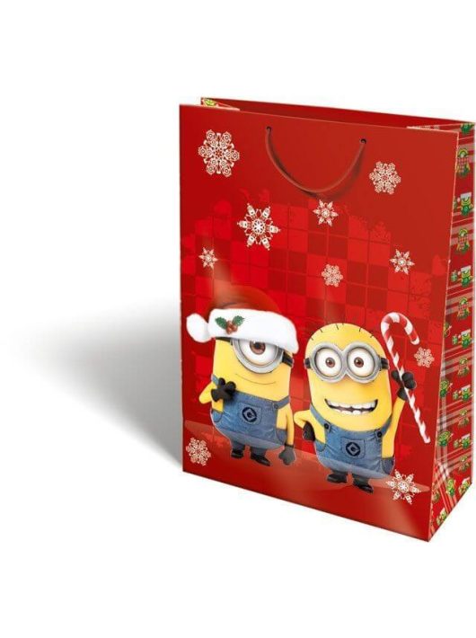Karácsonyi ajándéktáska 38x28x12cm GSXL Minions Candy