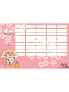   Mimi & Mo órarend nagy 238x155mm, kétoldalas, Pásztohy Panka Girl