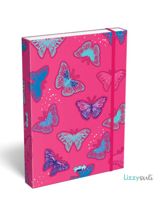 Lepkés füzetbox A/4, Lollipop Pink Butterfly, rózsaszín