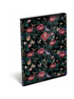   XRCise Look tűzött füzet A/4, 40 lap kockás, Twelve, bazsarózsa