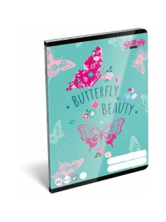   Lollipop Cute Butterfly tűzött füzet A/5, 40 lap sima, lepkés