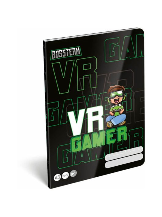 Bossteam VR Gamer tűzött füzet A/5, 40 lap sima 