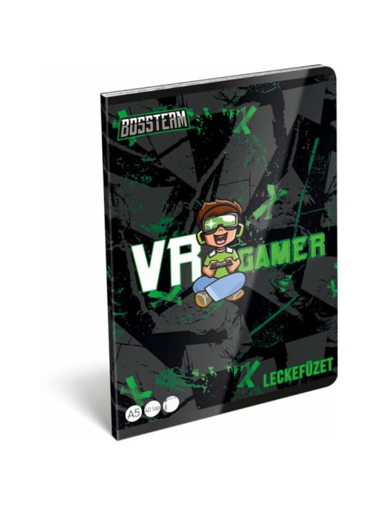 Bossteam VR Gamer tűzött füzet A/5, 40 lap lecke