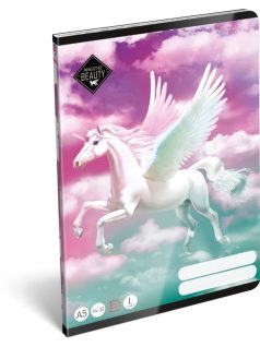   Magical Beauty tűzött füzet A/5, 32 lap vonalas 1.osztály (14-32), Magic, unikornis