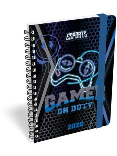   Lizzy Calendar heti tervező, B/6, spirál, 2026, Esport Game on Duty