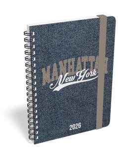  Lizzy Calendar heti tervező, B/6, spirál, 2026, Manhattan New York