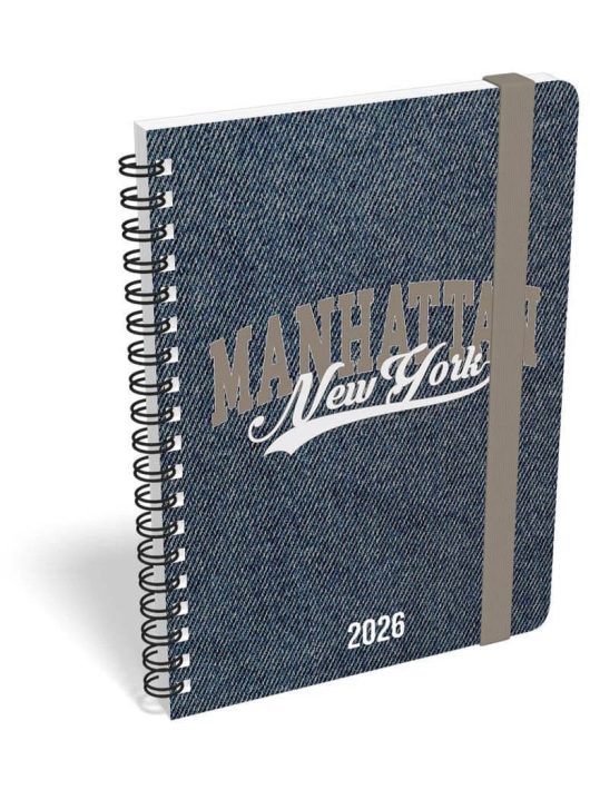 Lizzy Calendar heti tervező, B/6, spirál, 2026, Manhattan New York