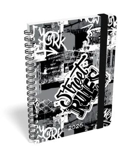   Lizzy Calendar heti tervező, B/6, spirál, 2026, Street Rules