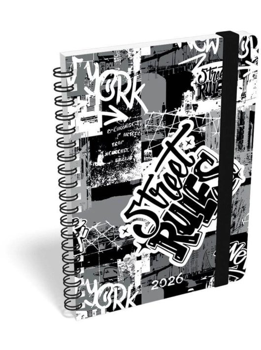 Lizzy Calendar heti tervező, B/6, spirál, 2026, Street Rules
