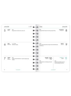 Lizzy Calendar heti tervező, B/6, spirál, 2026, Free Time