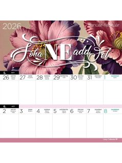   Lizzy Card mágneses, kétheti tervezőnaptár, 22x22cm, 2026, Motiváció