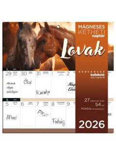   Lizzy Card mágneses, kétheti tervezőnaptár, 22x22cm, 2026, Lovak
