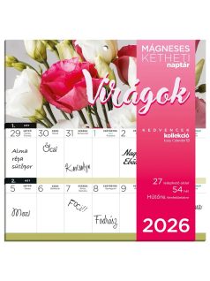   Lizzy Card mágneses, kétheti tervezőnaptár, 22x22cm, 2026, Virágok