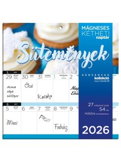   Lizzy Card mágneses, kétheti tervezőnaptár, 22x22cm, 2026, Sütemények