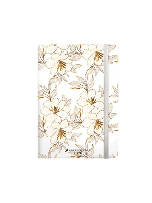 Dolce Blocco Secret Calendar, heti tervező, B6, 2026, Golden Blossoms