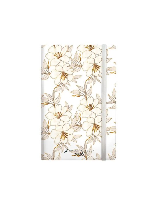 Dolce Blocco Secret Planner, heti tervező, 13x20cm, 2026, Golden Blossoms