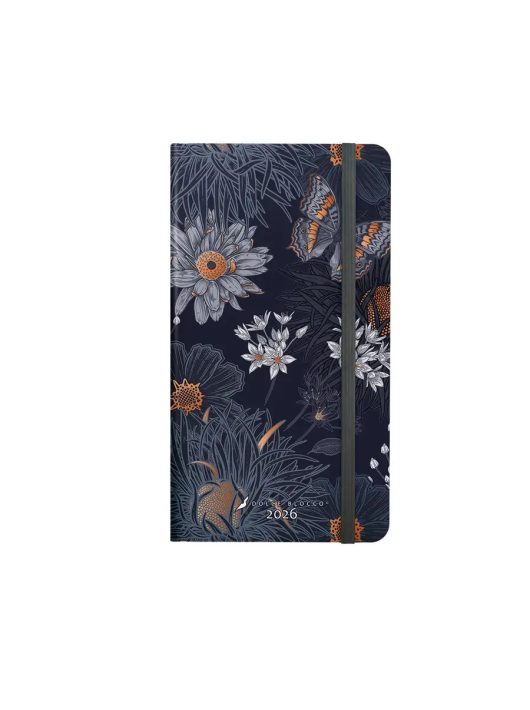 Dolce Blocco Secret Pocket Planner zsebnaptár, heti, 9,4x17cm, 2026, Twilight Butterfly