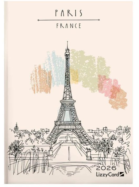 Lizzy Calendar határidőnapló, B/6, heti, keményfedeles, 2026, Paris