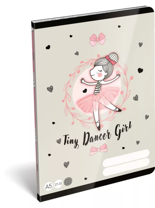 Balerina tűzött füzet A/5, 32 lap kockás (27-32), Lizzysuli, Tiny Dancer Lovely Ballerina