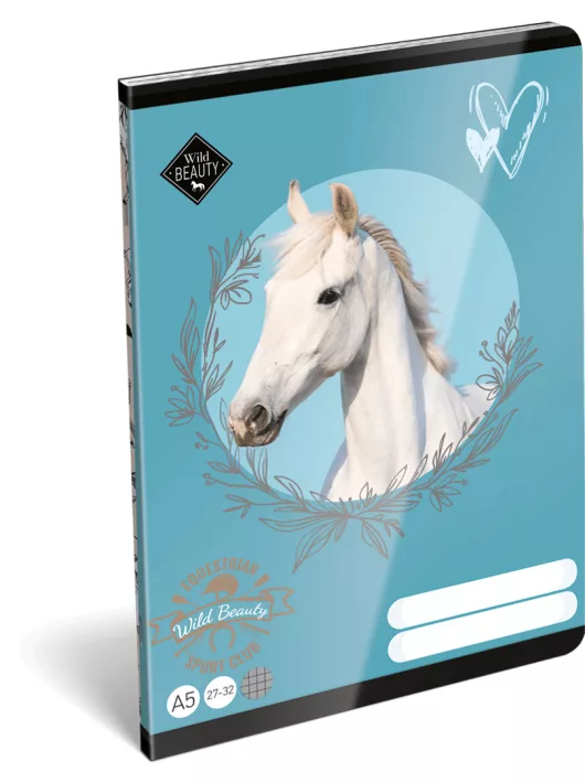 Lovas tűzött füzet A/5, 32 lap kockás (27-32), Lizzysuli, Wild Beauty Sport Club