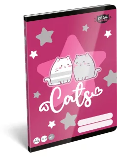   Cicás tűzött füzet A/5, 32 lap sima (20-32), Lizzysuli, Kittok Stars Purrfect