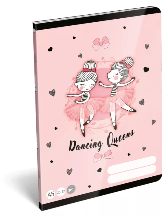 Balerina tűzött füzet A/5, 32 lap sima (20-32), Lizzysuli, Tiny Dancer Lovely Ballerina